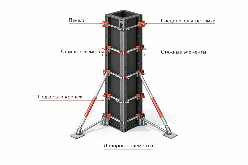  Конструкция опалубки колонн